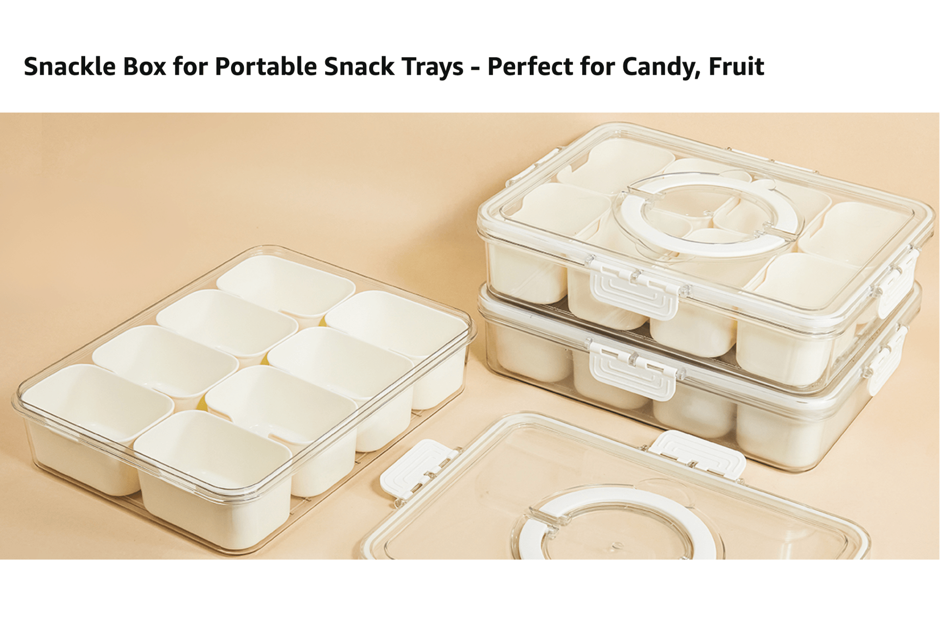 Portable Fruit Storage Containers for Fridge, 8 Compartments Snack Box Container  NO.FS001