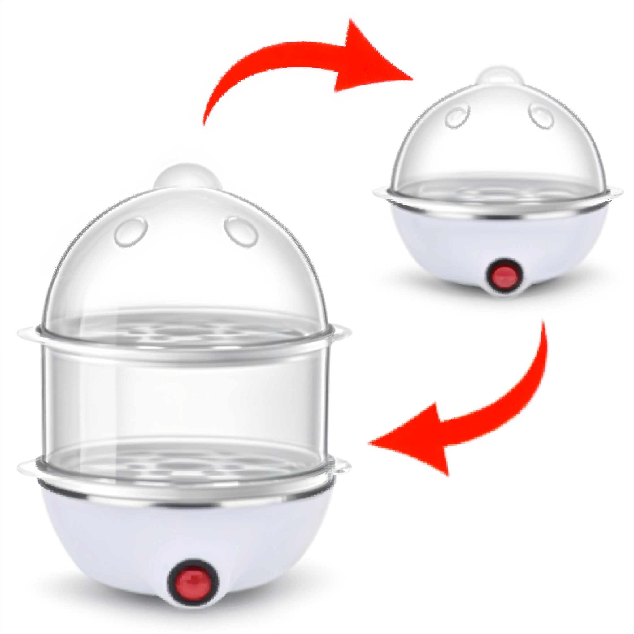 Electric Egg Cooker Boiler Maker Soft,  14 Egg Capacity Two Layer Egg Maker NO.KSA001