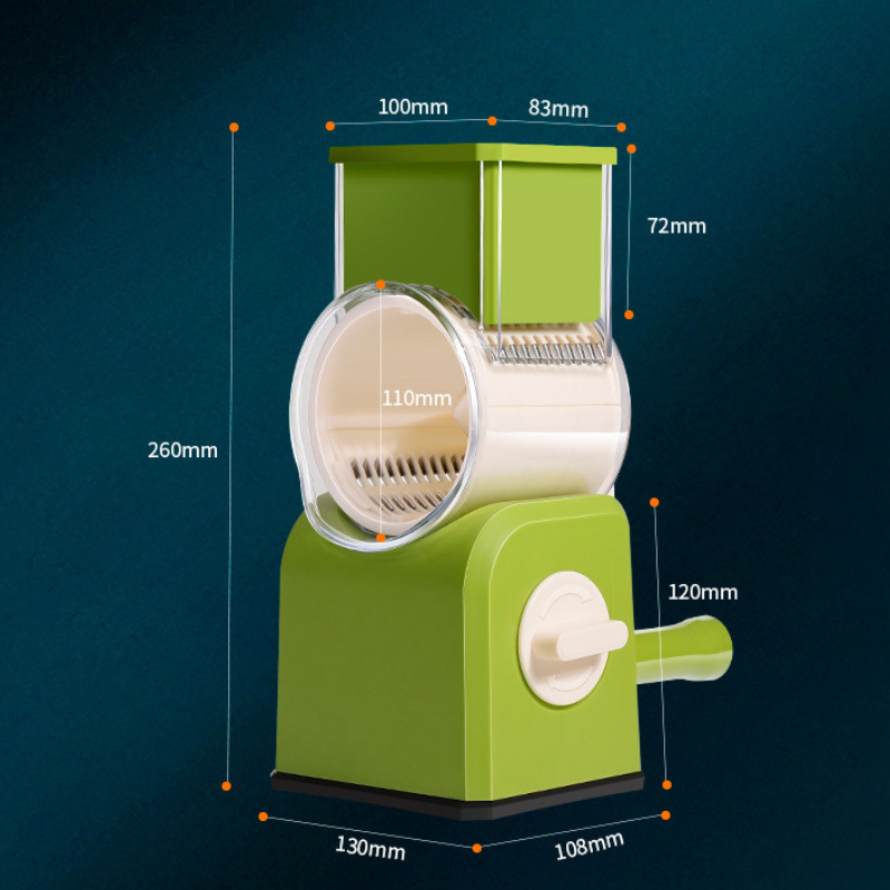 Cheese Grater Cheese Shredder with 3 Interchangeable Blades，NO.FVT008