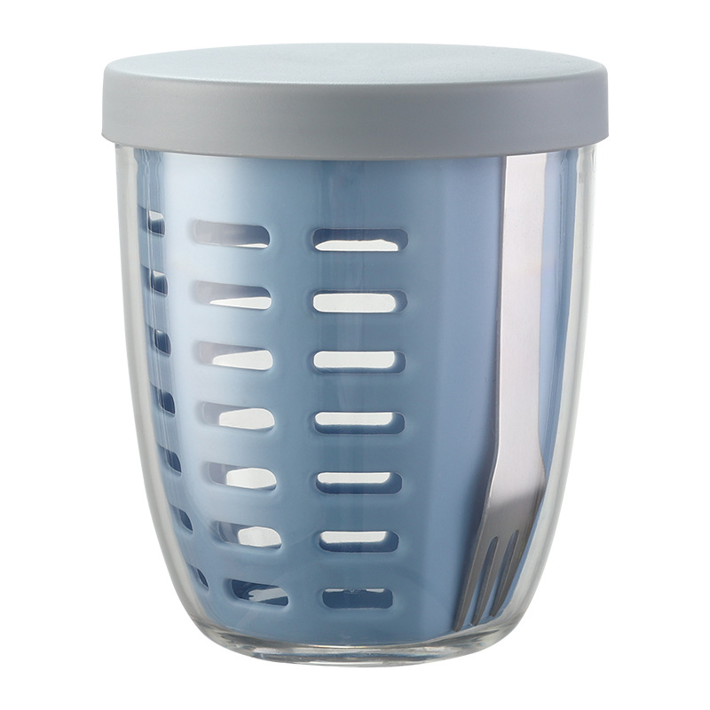 Fruit Salad Storage Cup With Lids and Fork, 20 Oz Plastic Airtight Fruit Storage Containers NO.FS003