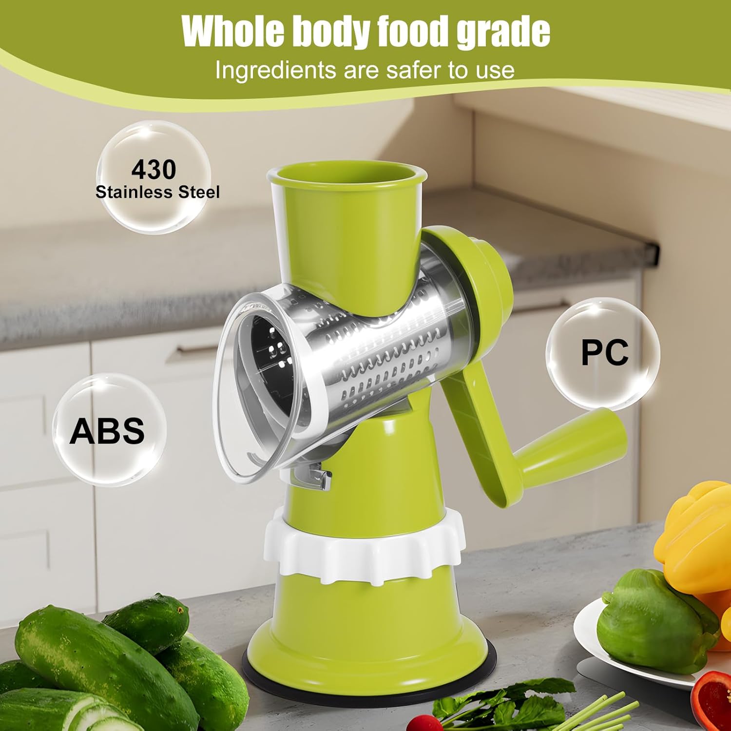 Hand Crank Vegetable Cutter 3 in 1 NO.FVT039