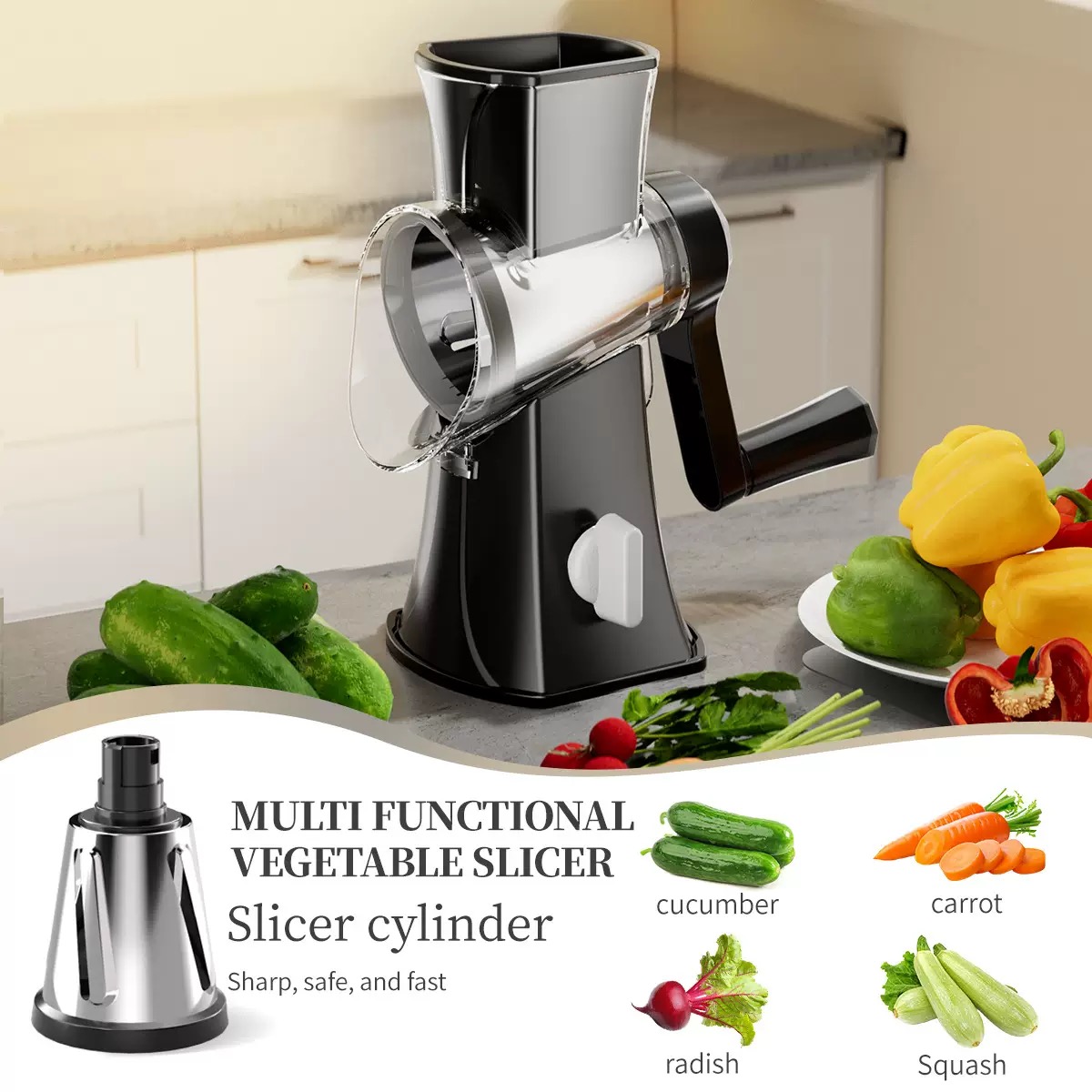 Hand rock cylinder vegetable cutter NO.FVT033