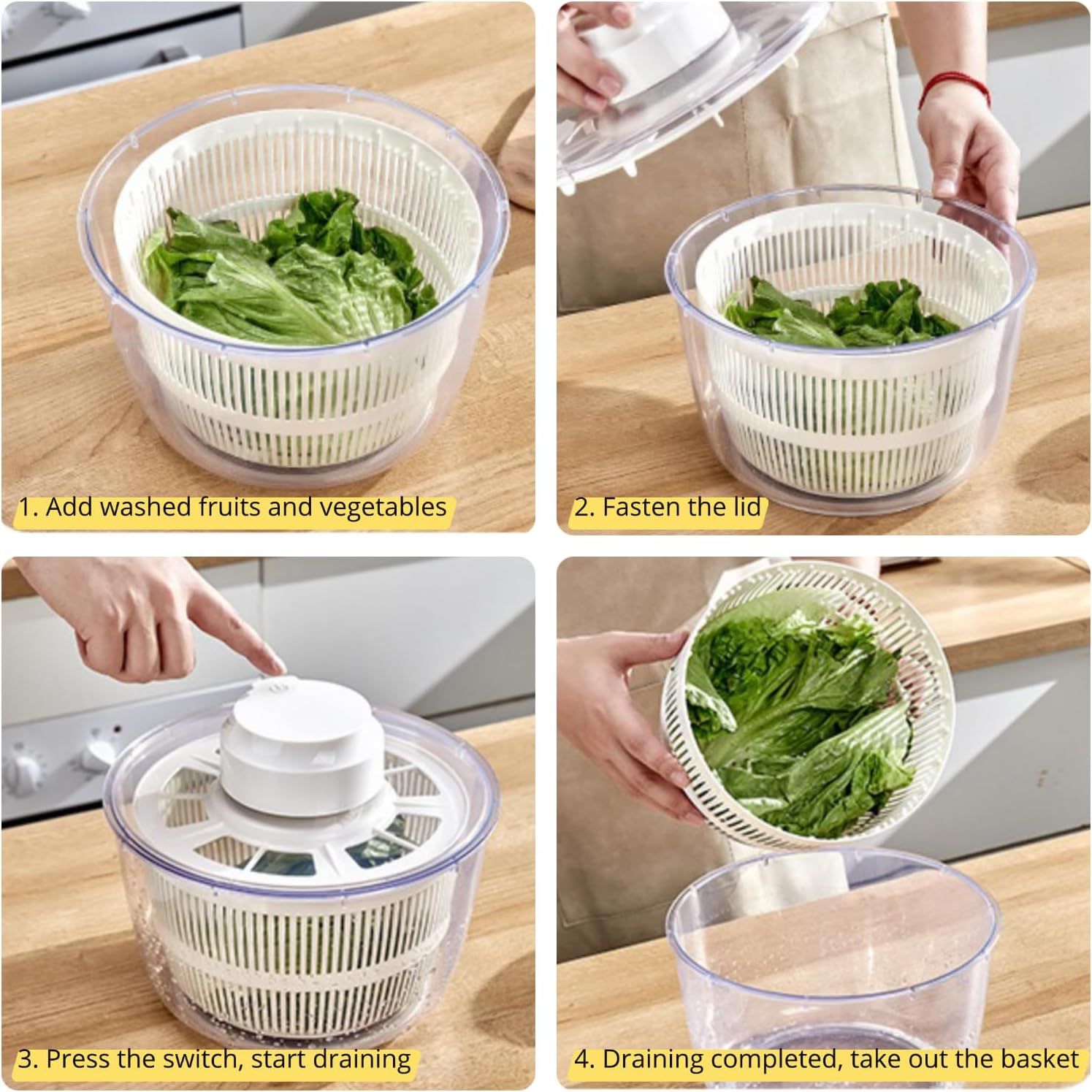 Rechargeable salad spinner NO.EVS009