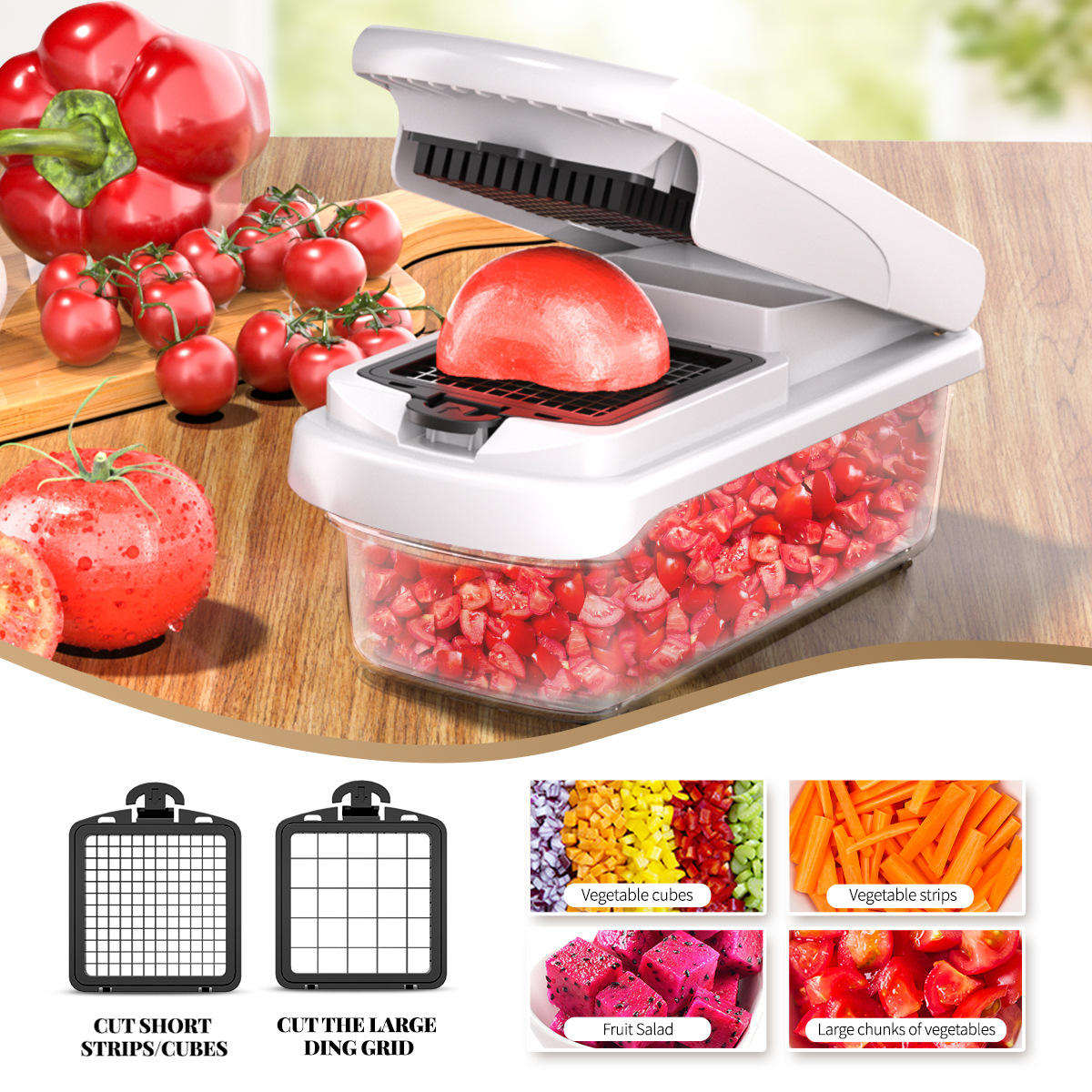 Vegetable Chopper 7pcs blades NO.FVT060